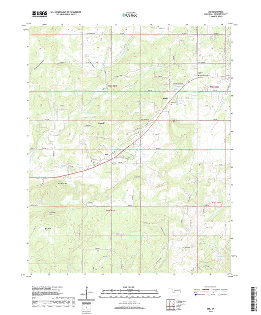 Zeb Oklahoma US Topo Map Image