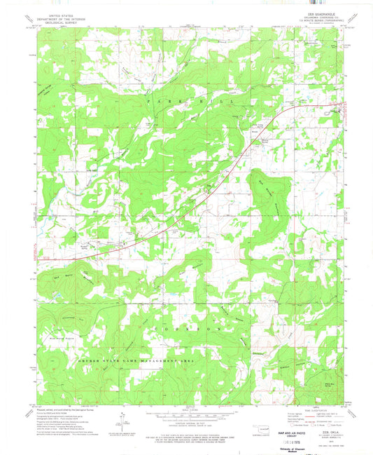 Classic USGS Zeb Oklahoma 7.5'x7.5' Topo Map Image