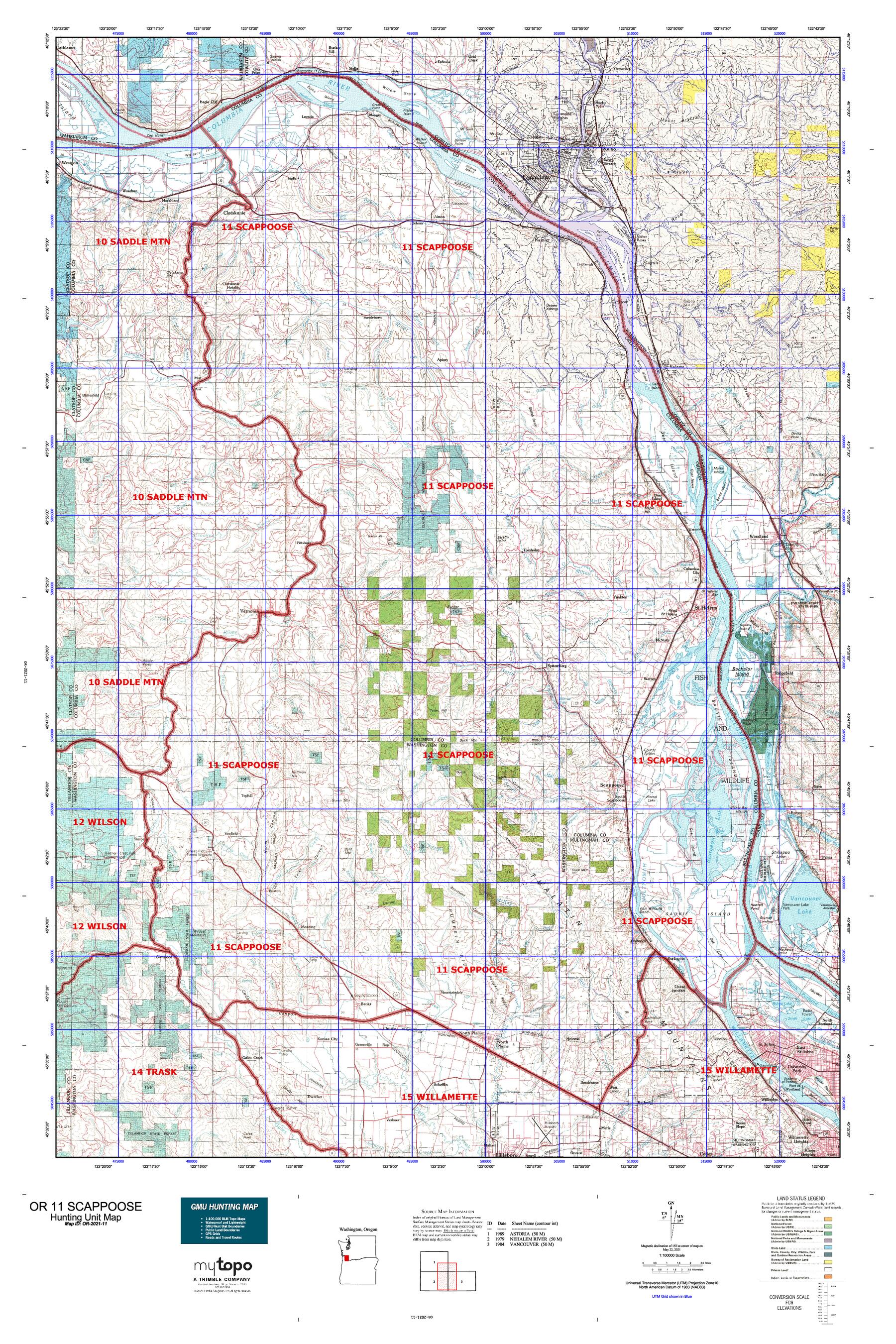 Oregon 11 Scappoose Map