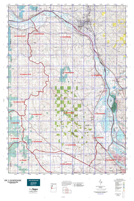 Oregon 11 Scappoose Map Image