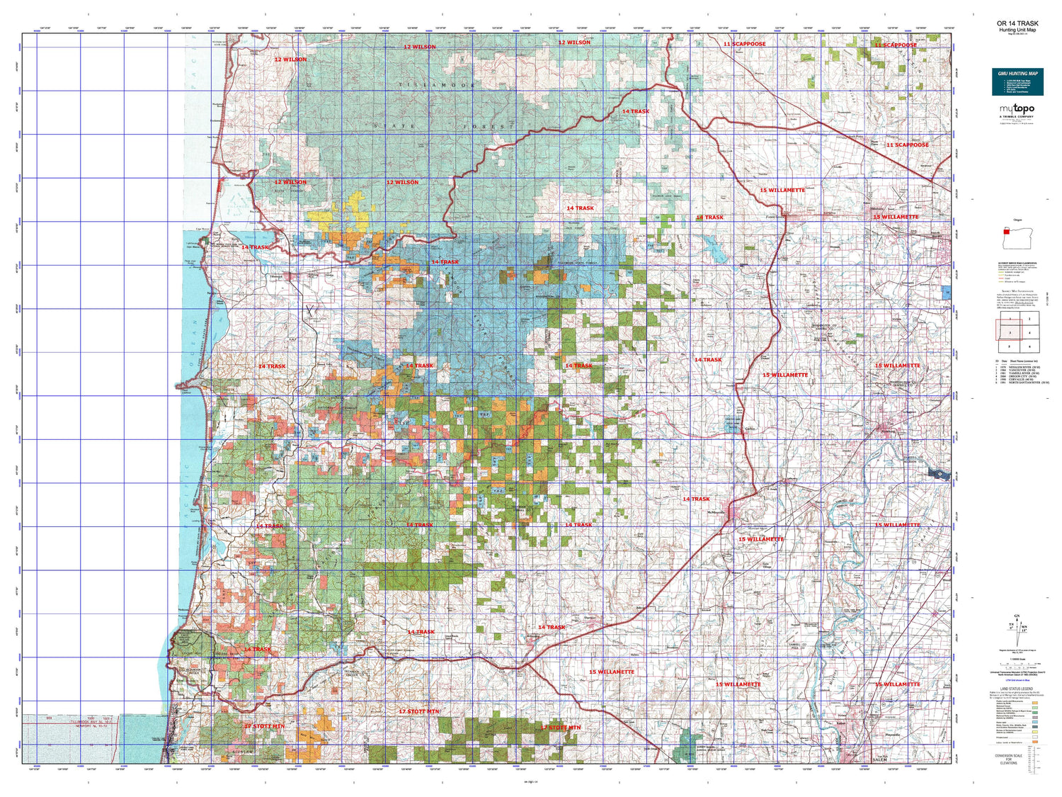 Oregon 14 Trask Map Image
