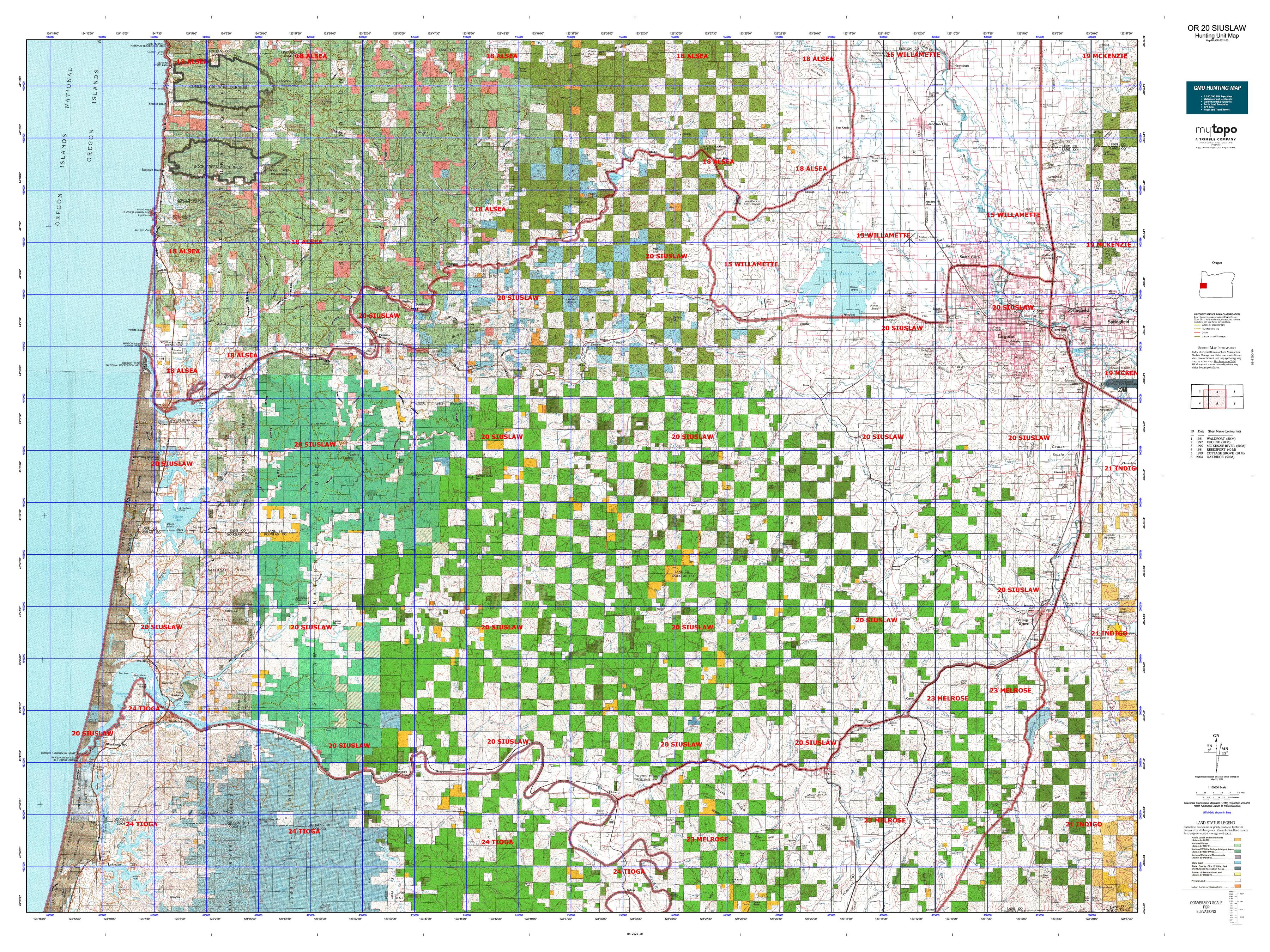 Oregon 20 Siuslaw Map MyTopo Map Store