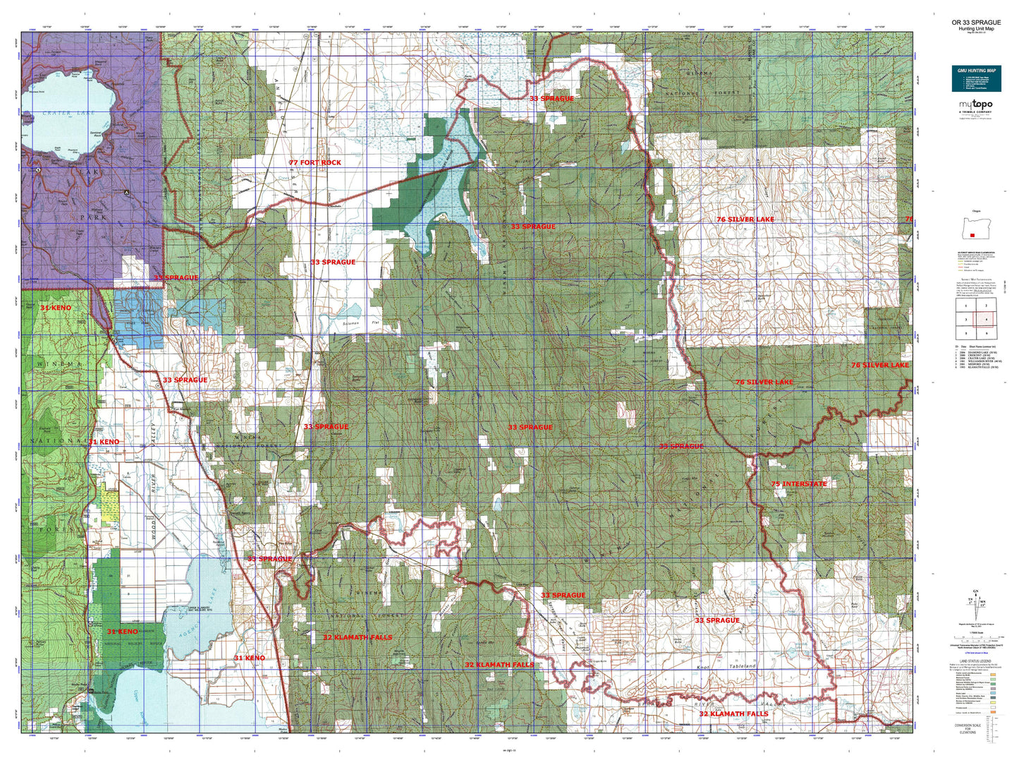 Oregon 33 Sprague Map Image