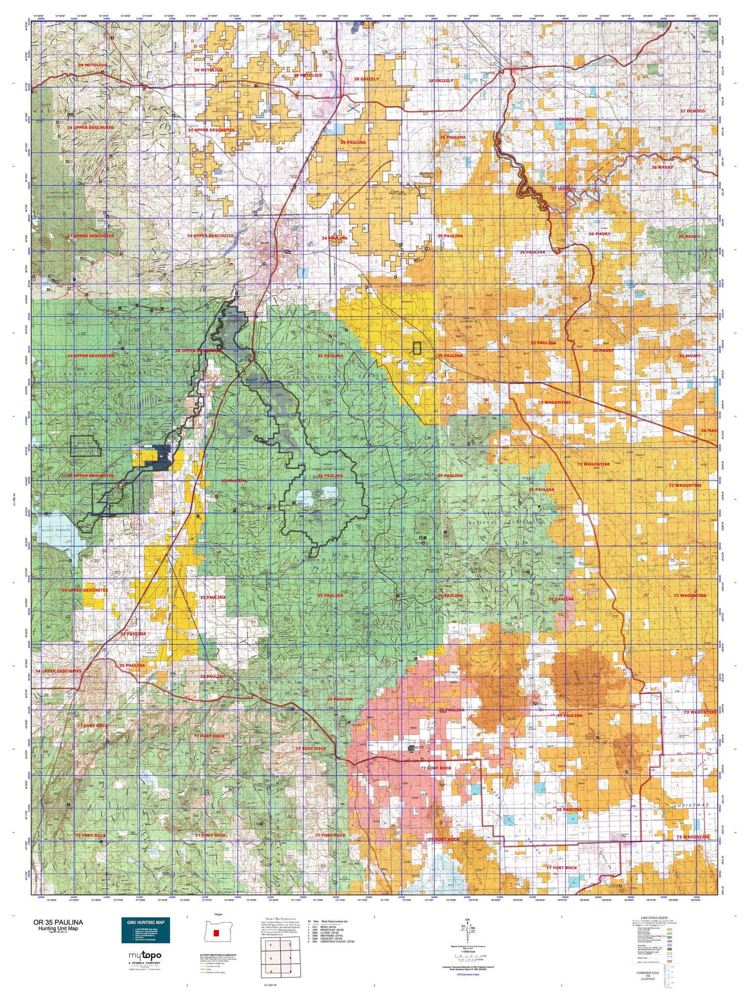Oregon 35 Paulina Map Image