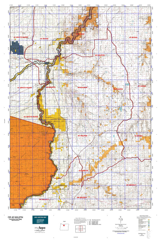 Oregon 40 Maupin Map Image