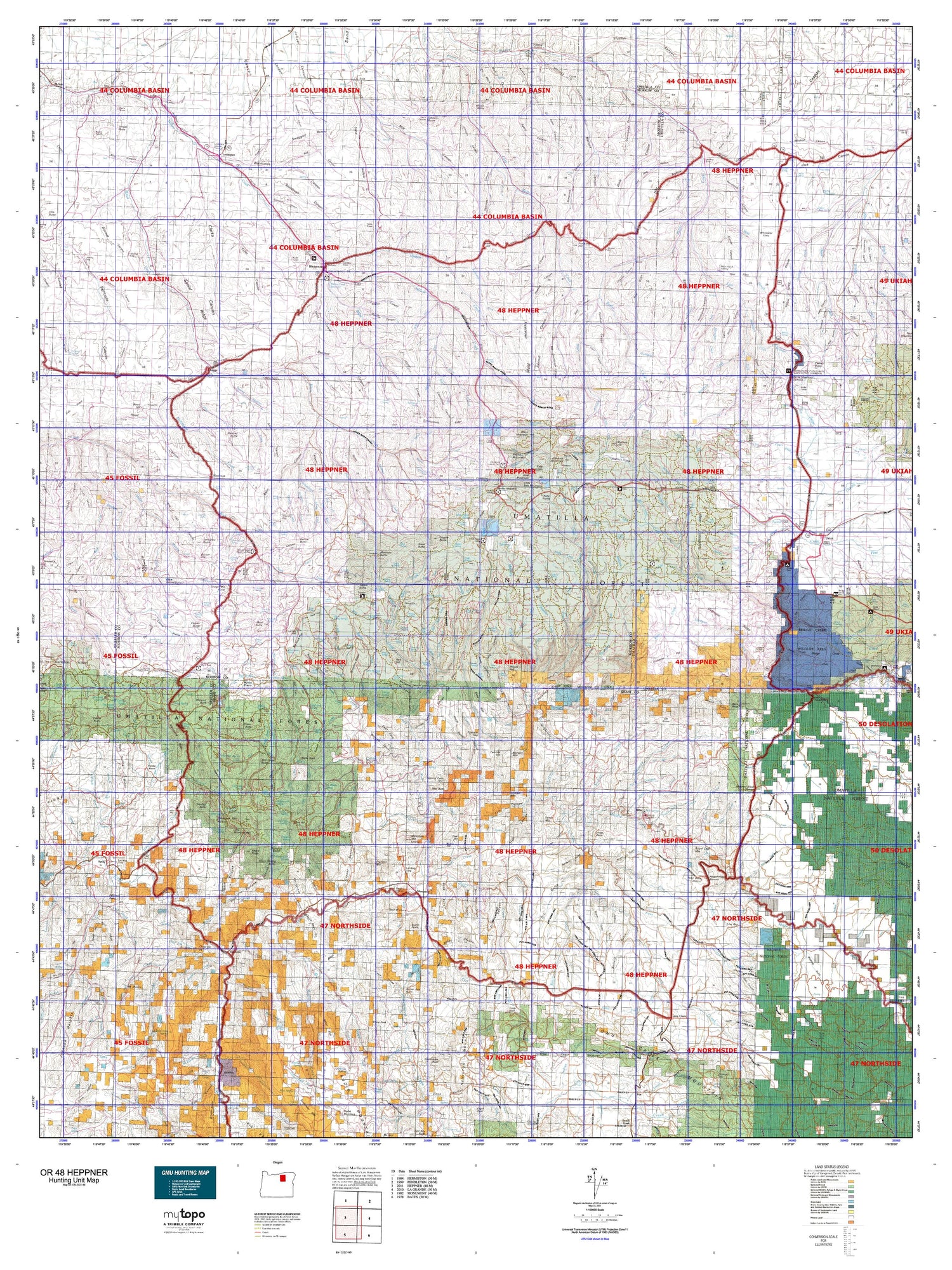 Oregon 48 Heppner Map Image