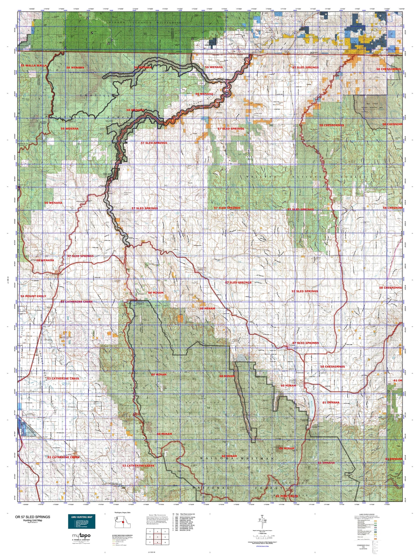 Oregon 57 Sled Springs Map Image