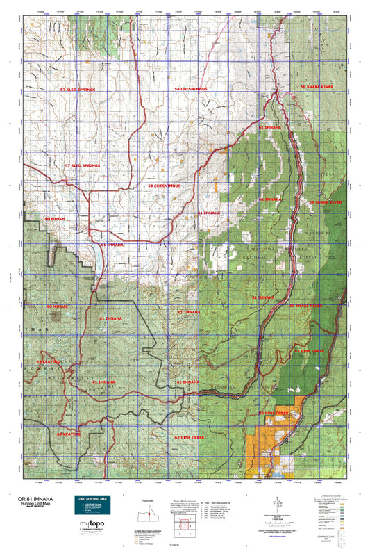 Oregon 61 Imnaha Map Image