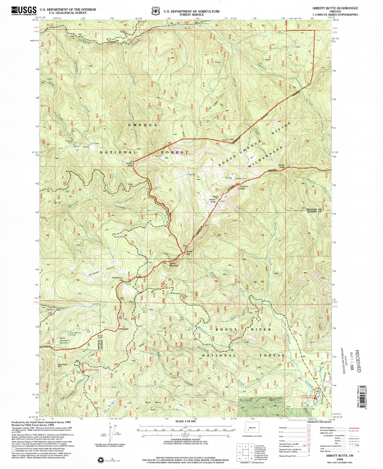Classic USGS Abbott Butte Oregon 7.5'x7.5' Topo Map Image