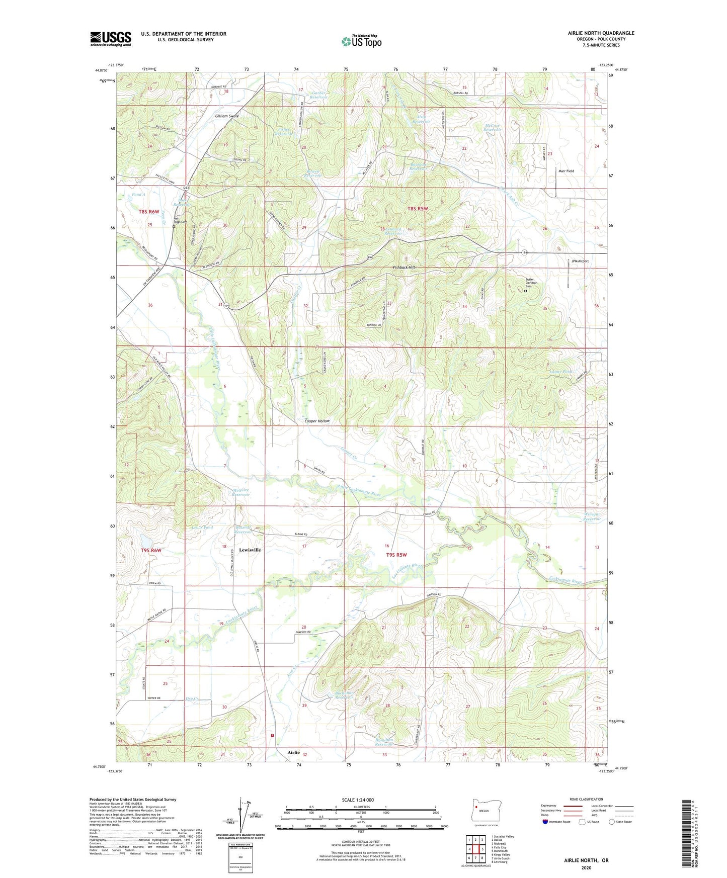 Airlie North Oregon US Topo Map Image