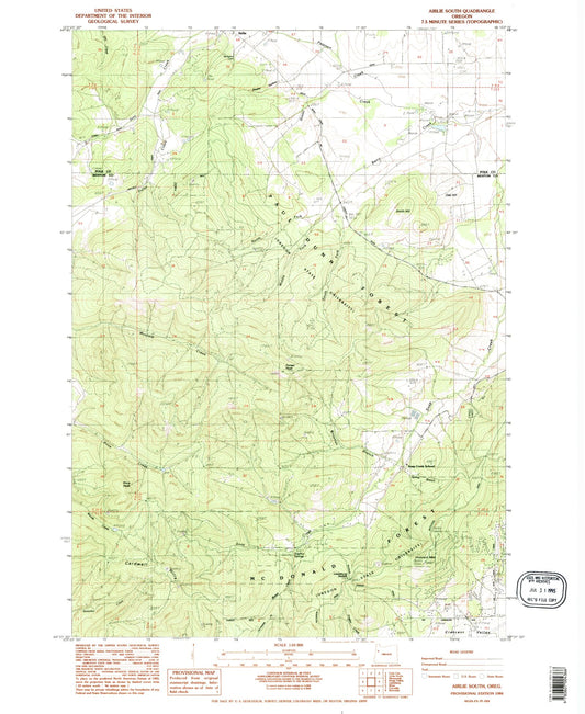 Classic USGS Airlie South Oregon 7.5'x7.5' Topo Map Image
