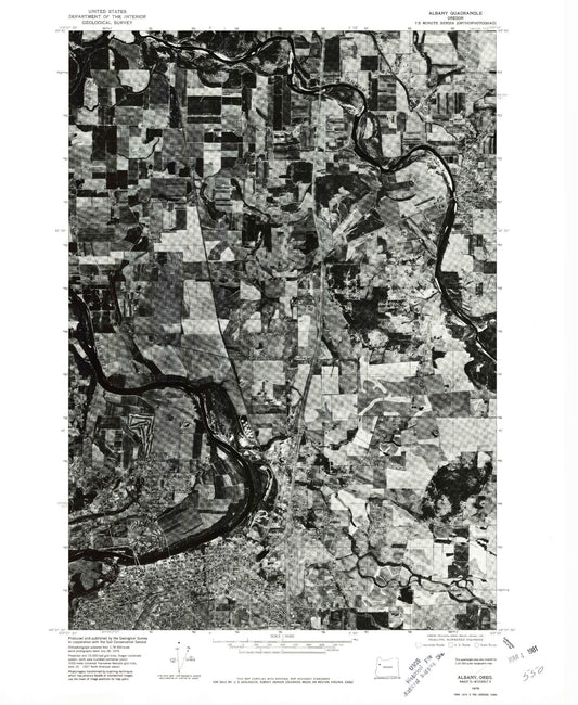 Classic USGS Albany Oregon 7.5'x7.5' Topo Map Image
