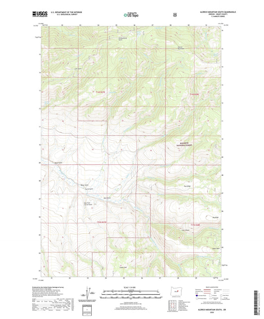 Aldrich Mountain South Oregon US Topo Map Image