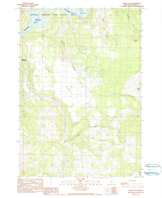 Classic USGS Alkali Flat Oregon 7.5'x7.5' Topo Map Image