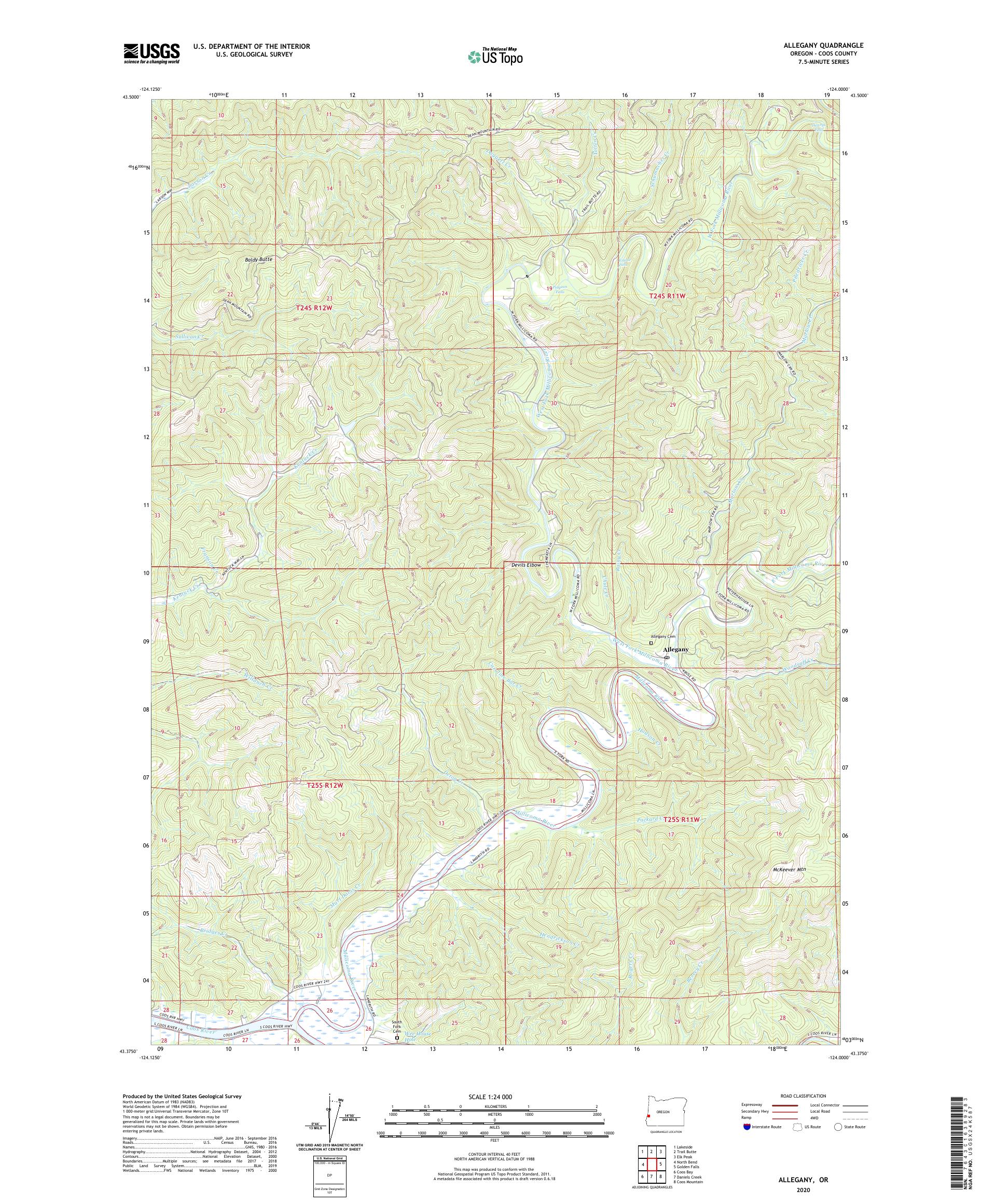 Allegany Oregon US Topo Map – MyTopo Map Store