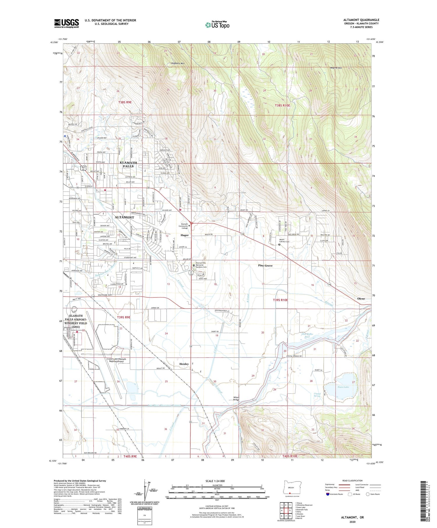 Altamont Oregon US Topo Map Image