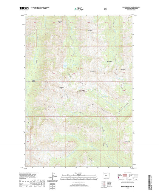 Aneroid Mountain Oregon US Topo Map Image