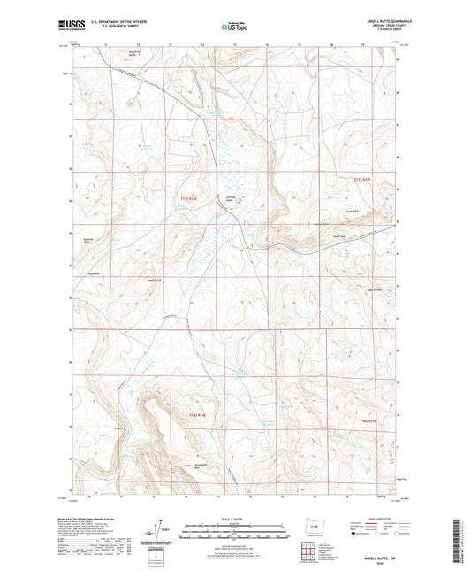 Angell Butte Oregon US Topo Map Image