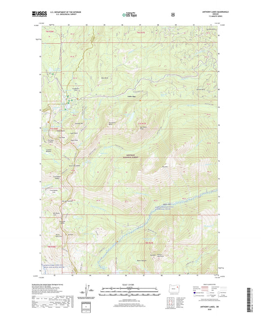 Anthony Lakes Oregon US Topo Map Image