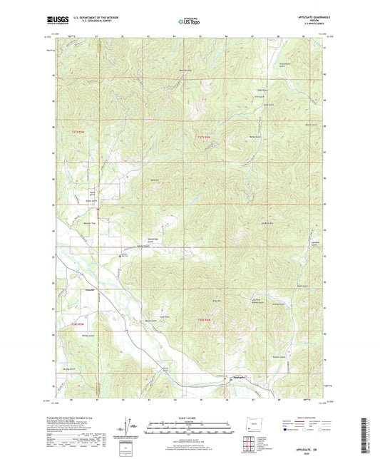 Applegate Oregon US Topo Map Image