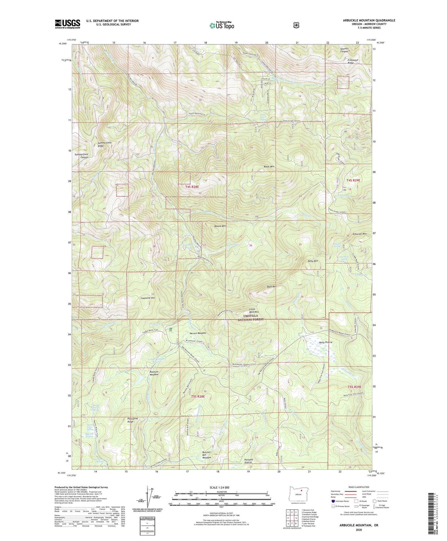 Arbuckle Mountain Oregon US Topo Map Image
