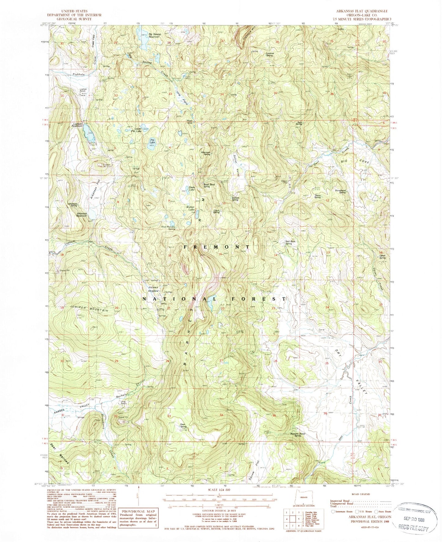 Classic USGS Arkansas Flat Oregon 7.5'x7.5' Topo Map Image