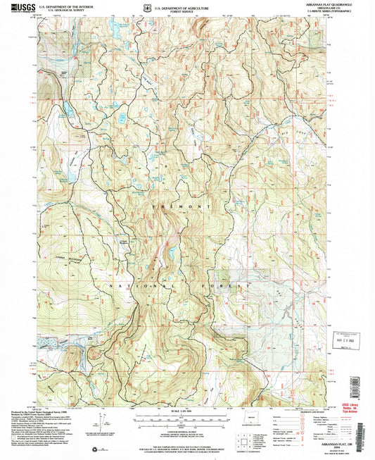 Classic USGS Arkansas Flat Oregon 7.5'x7.5' Topo Map Image