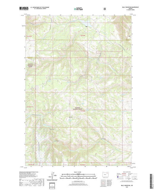 Bally Mountain Oregon US Topo Map Image