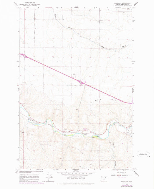 Classic USGS Barnhart Oregon 7.5'x7.5' Topo Map Image