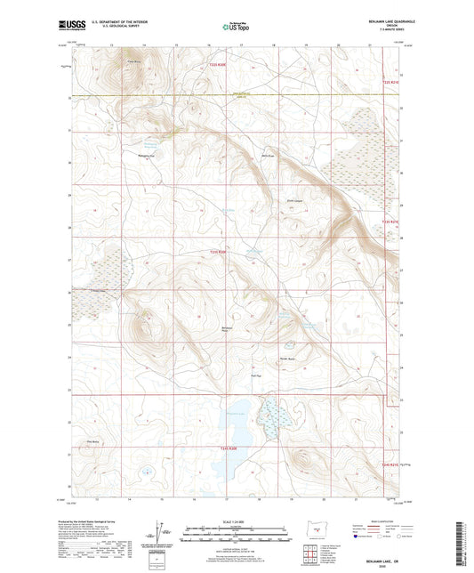 Benjamin Lake Oregon US Topo Map Image