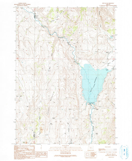 Classic USGS Beulah Oregon 7.5'x7.5' Topo Map Image