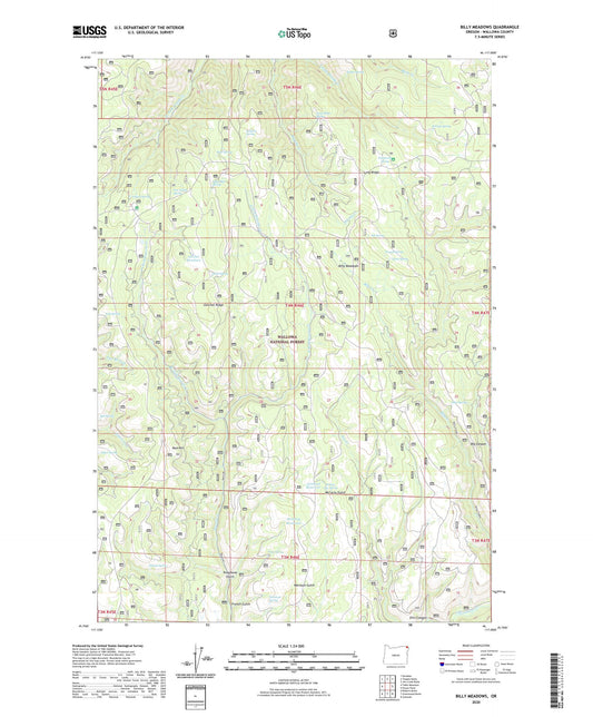 Billy Meadows Oregon US Topo Map Image