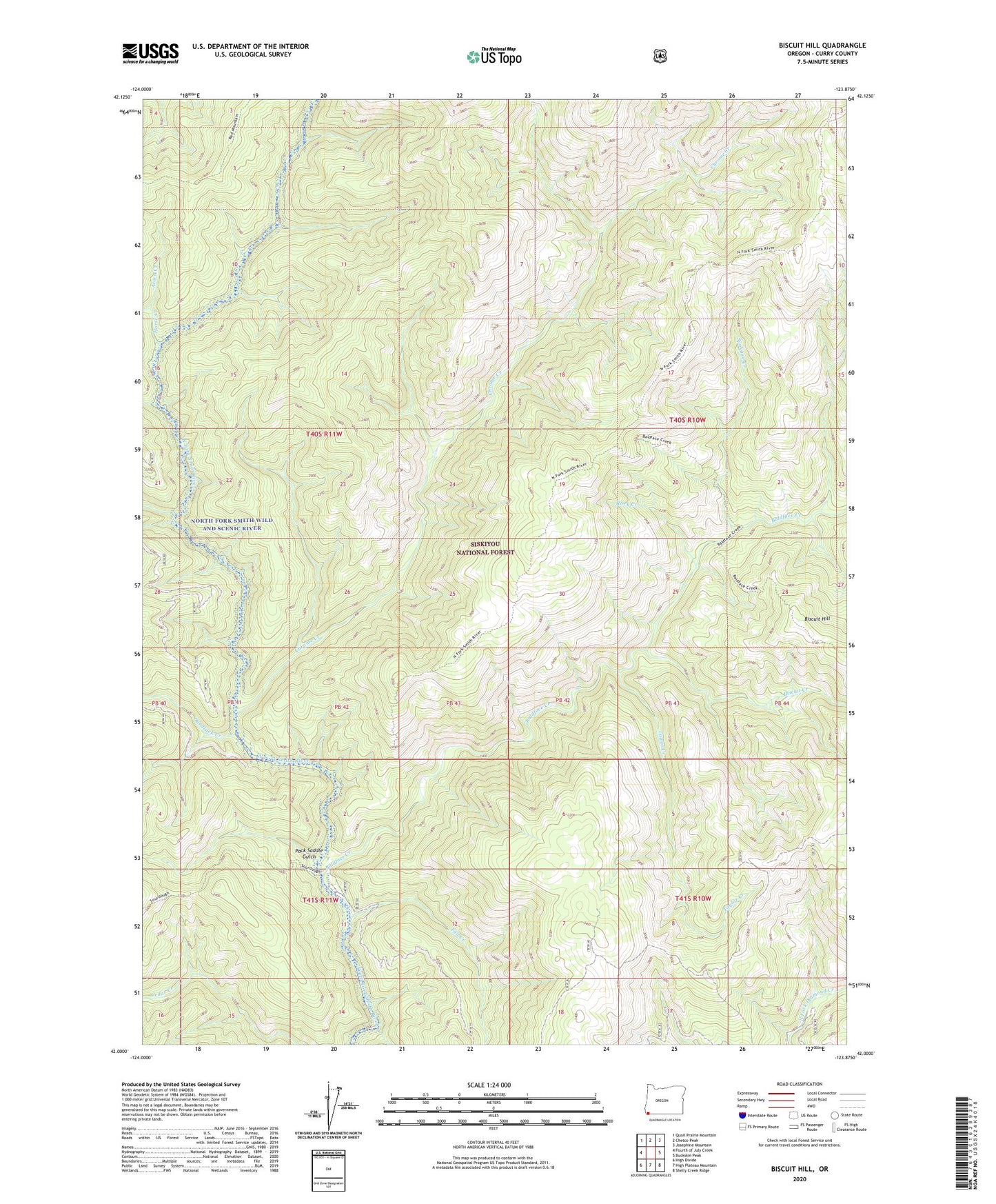 Biscuit Hill Oregon US Topo Map Image