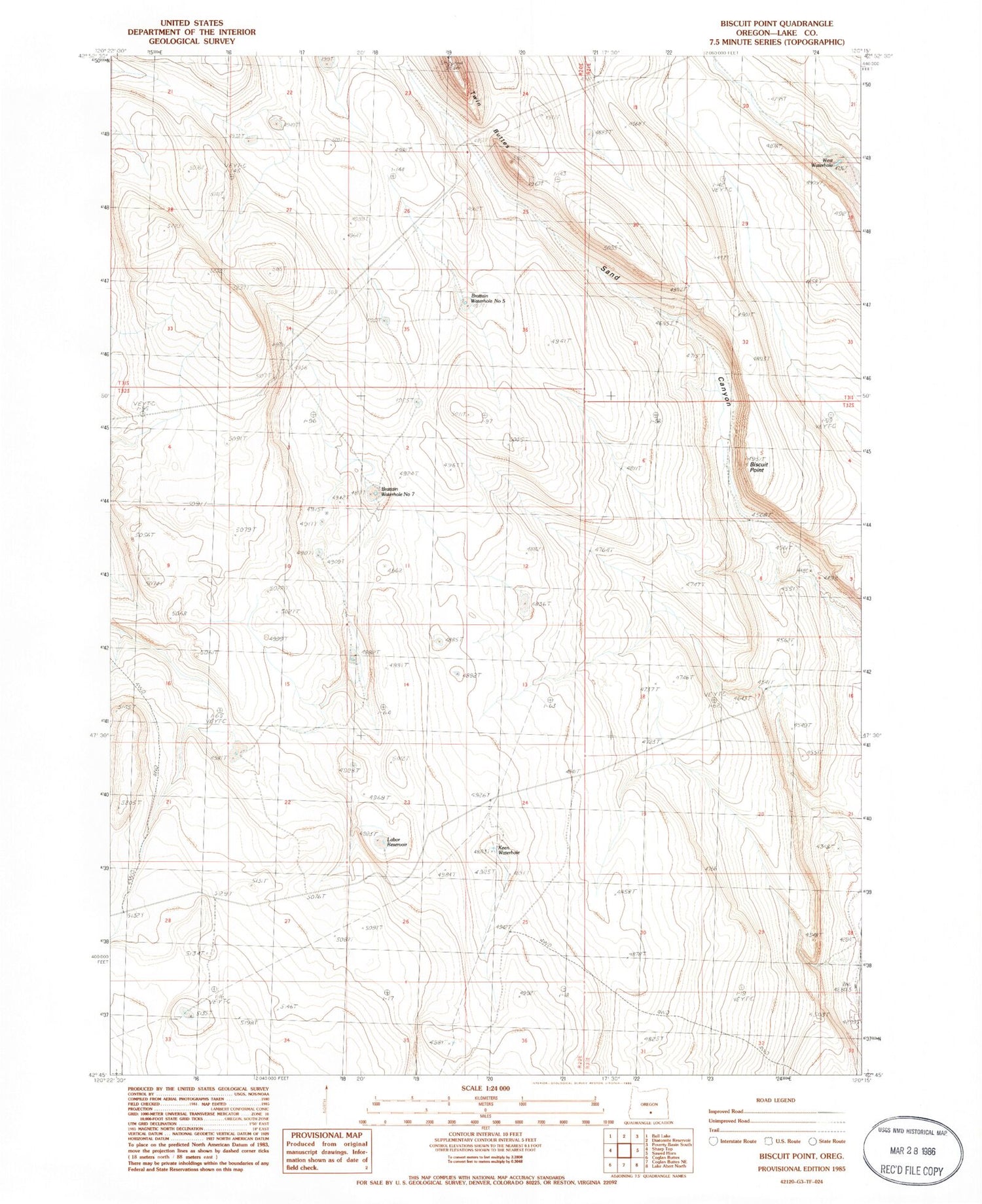 Classic USGS Biscuit Point Oregon 7.5'x7.5' Topo Map Image