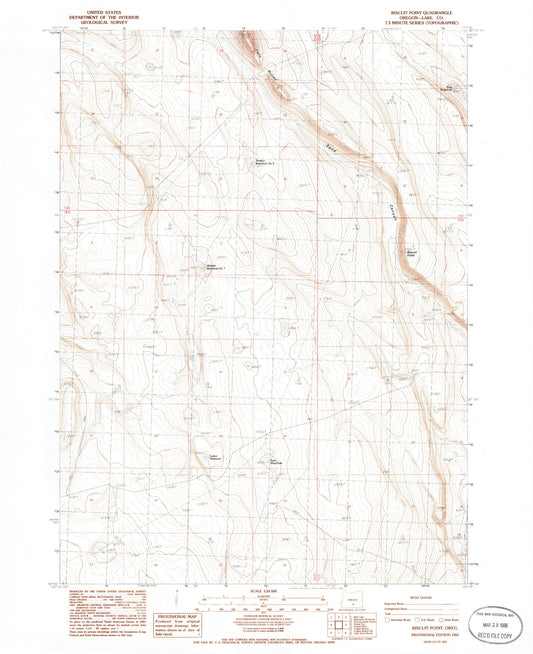 Classic USGS Biscuit Point Oregon 7.5'x7.5' Topo Map Image