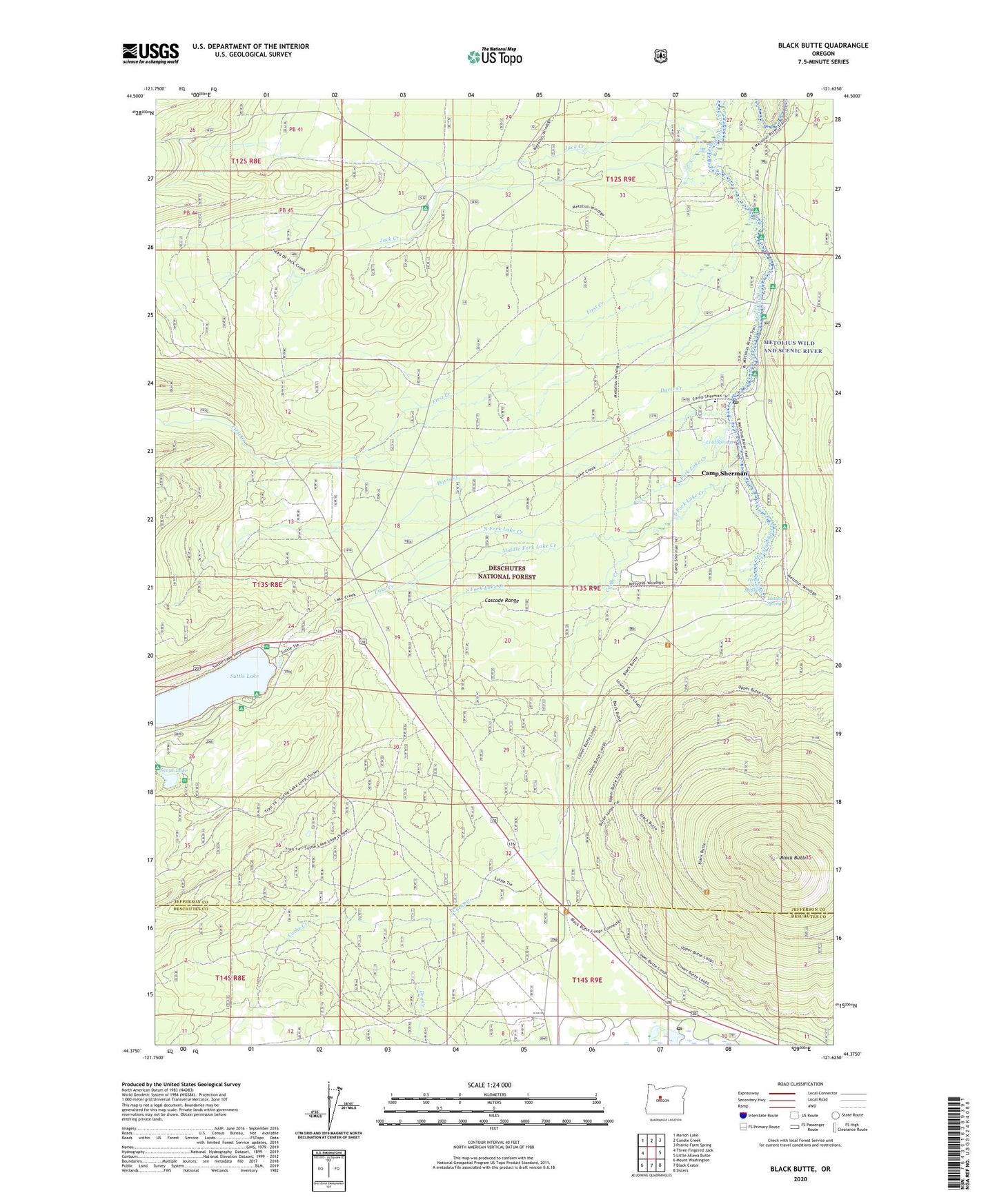 Black Butte Oregon US Topo Map Image