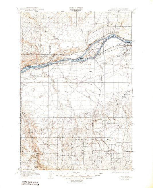 Historic 1908 Blalock Island Washington 30'x30' Topo Map Image
