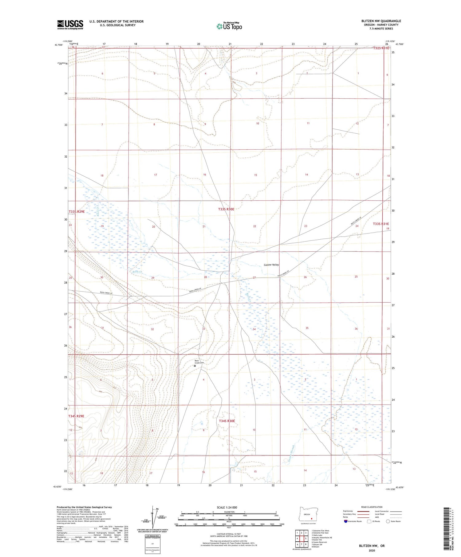 Blitzen NW Oregon US Topo Map Image
