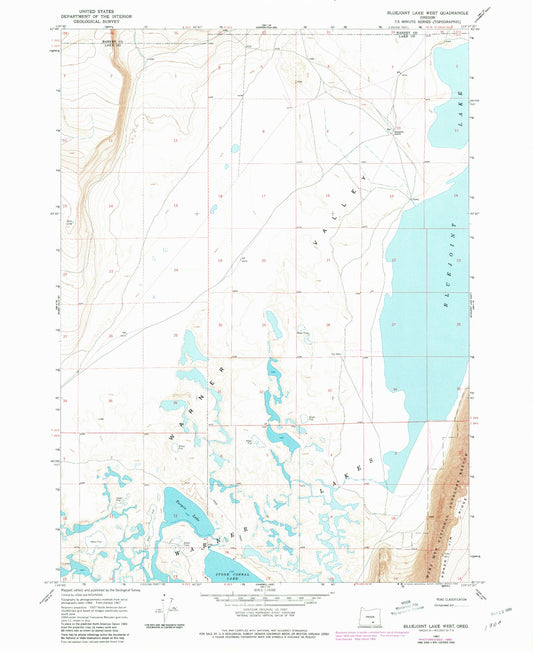 Classic USGS Bluejoint Lake West Oregon 7.5'x7.5' Topo Map Image