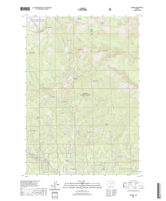 Bourne Oregon US Topo Map Image