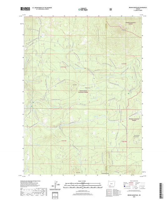 Brown Mountain Oregon US Topo Map Image