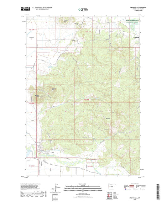 Brownsville Oregon US Topo Map Image