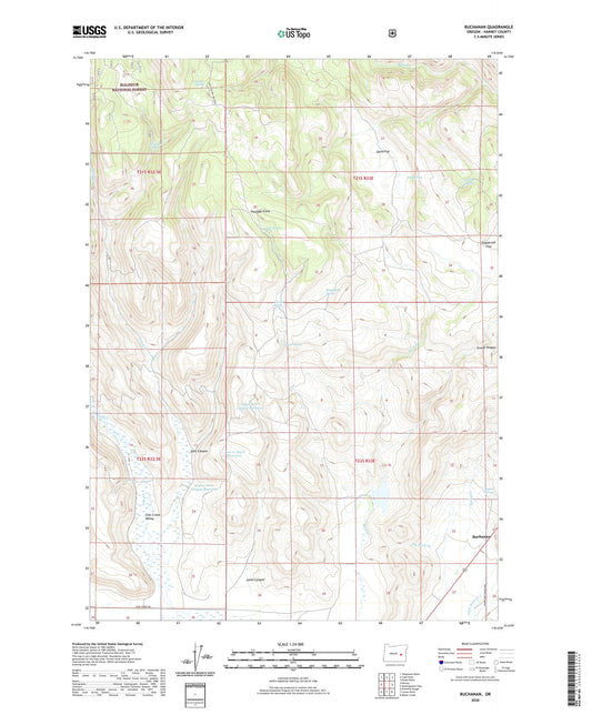 Buchanan Oregon US Topo Map Image