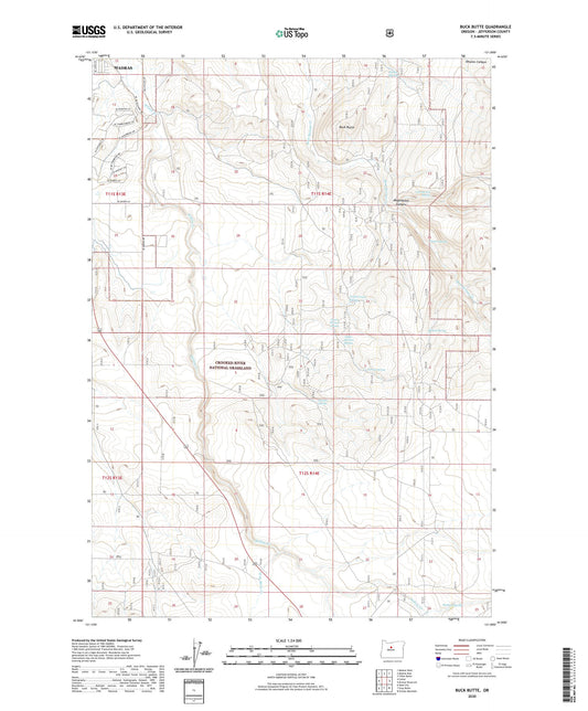 Buck Butte Oregon US Topo Map Image