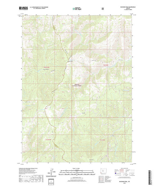 Buckskin Peak Oregon US Topo Map Image