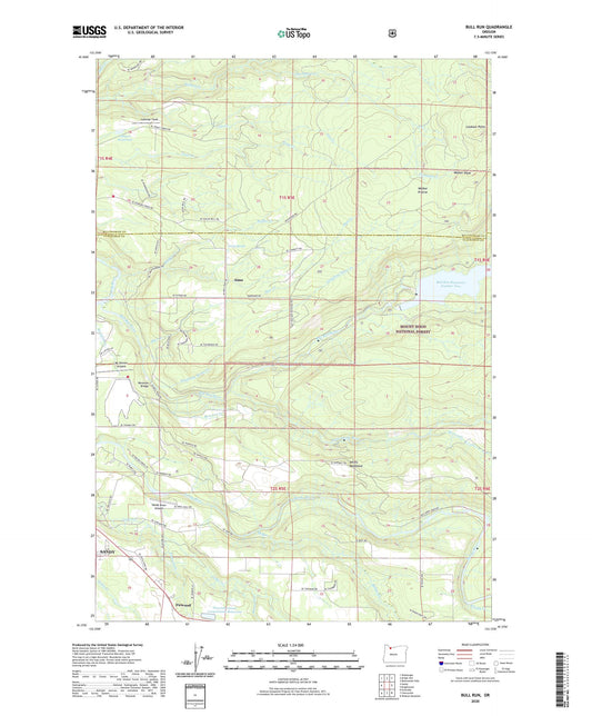 Bull Run Oregon US Topo Map Image