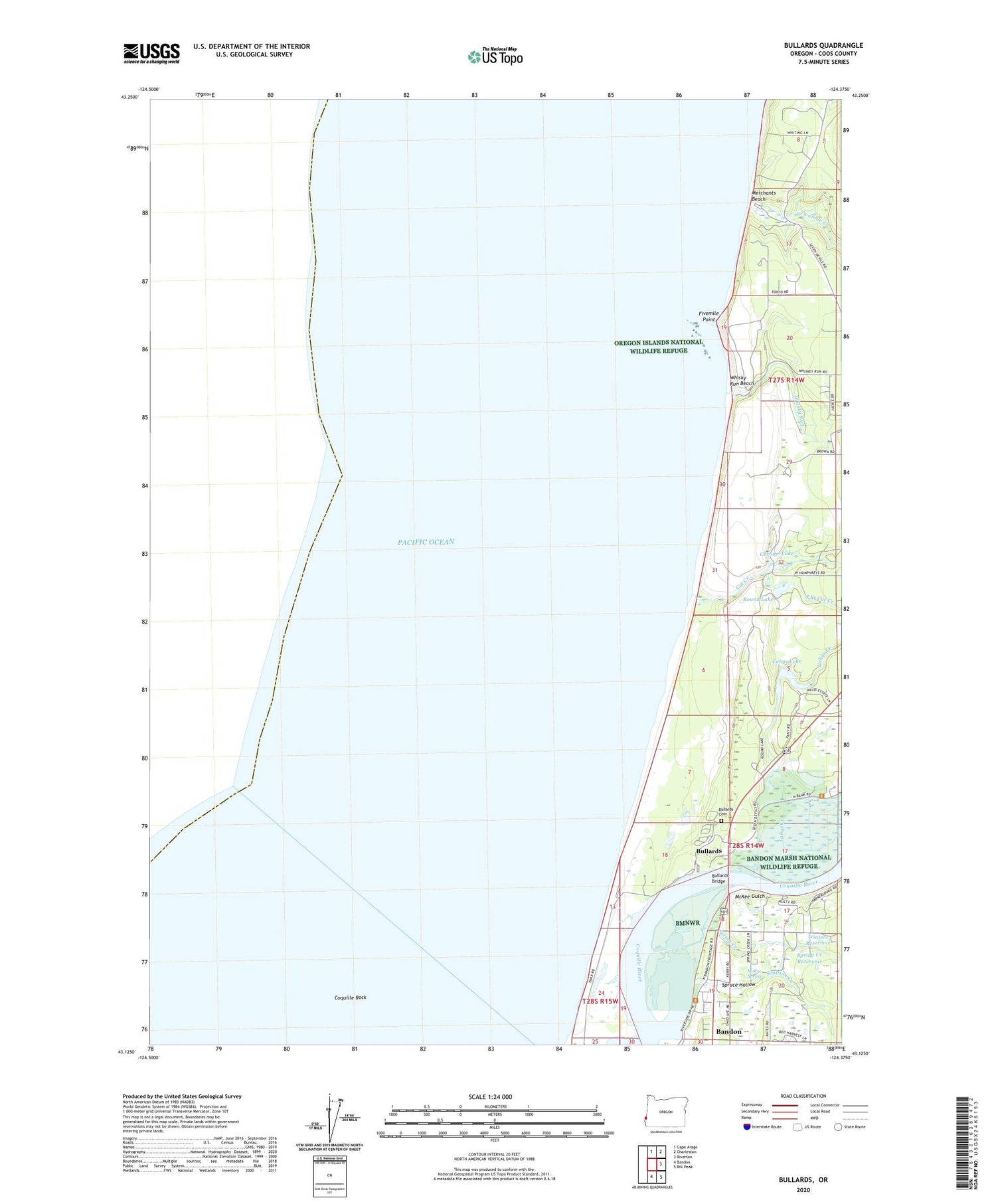 Bullards Oregon US Topo Map Image