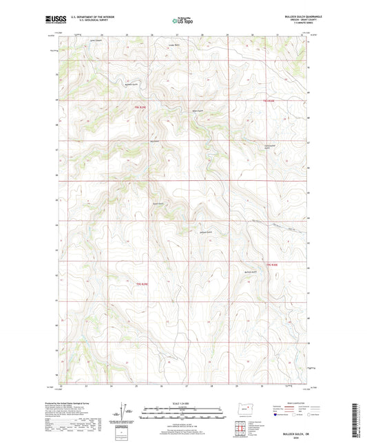 Bullock Gulch Oregon US Topo Map Image