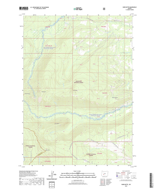 Burn Butte Oregon US Topo Map Image