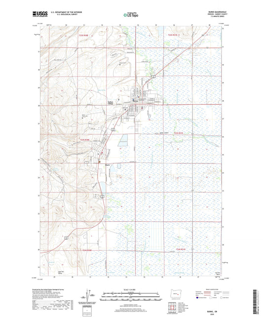 Burns Oregon US Topo Map Image